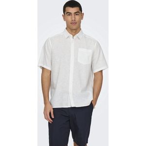 Linnen Overhemd - Effen - Regular Fit - Kwartmouw