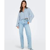 Only - Long Sleeve Classic Collar - Blouse - Lichtblauw - 100% Lyocell