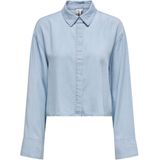 Only - Long Sleeve Classic Collar - Blouse - Lichtblauw - 100% Lyocell