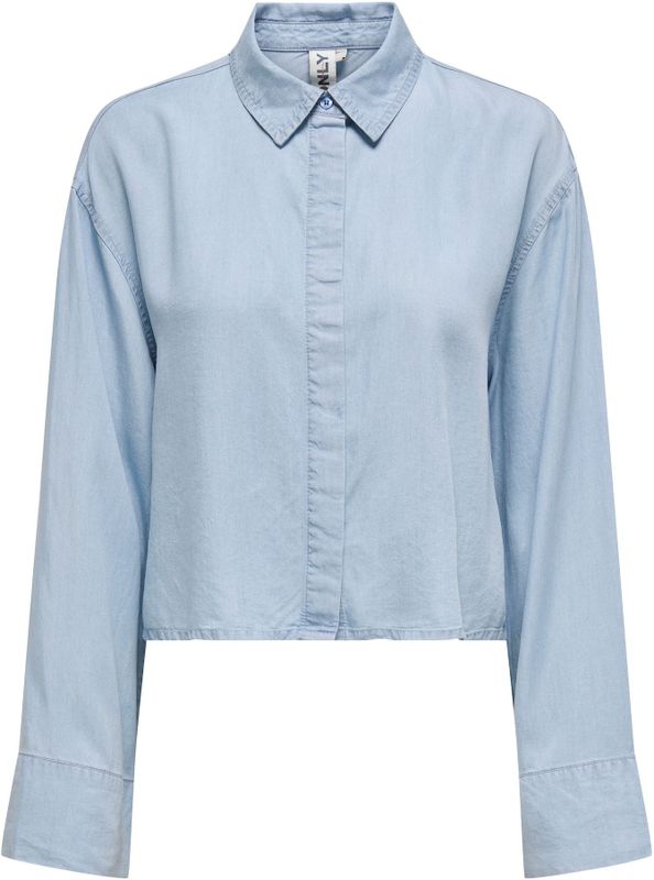 Only - Long Sleeve Classic Collar - Blouse - Lichtblauw - 100% Lyocell
