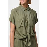 Pieces - Pcpia Ss Tie Shirt - Blouse - Diep Lichen Groen - Woven