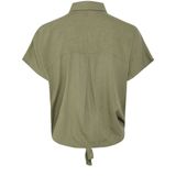 Pieces - Pcpia Ss Tie Shirt - Blouse - Diep Lichen Groen - Woven