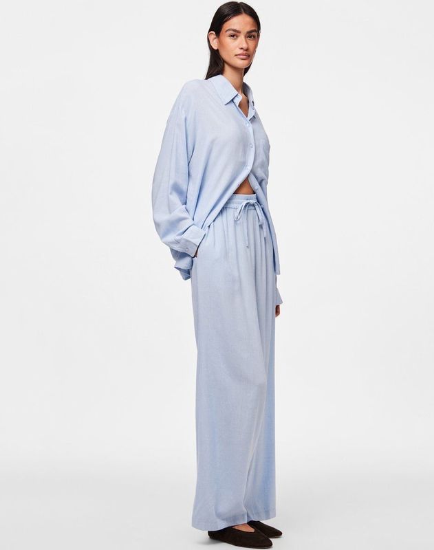 Pieces - Pia Wide Leg - Hoge Taille Broek - Wijde Pijpen