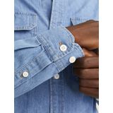 Overhemden - Twill - Blauw - 65% Katoen - Comfort Fit