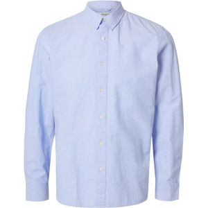 Hemd - Lange Mouwen - Blauw - 60% Biologisch Katoen, 29% Linnen, 11% Katoen