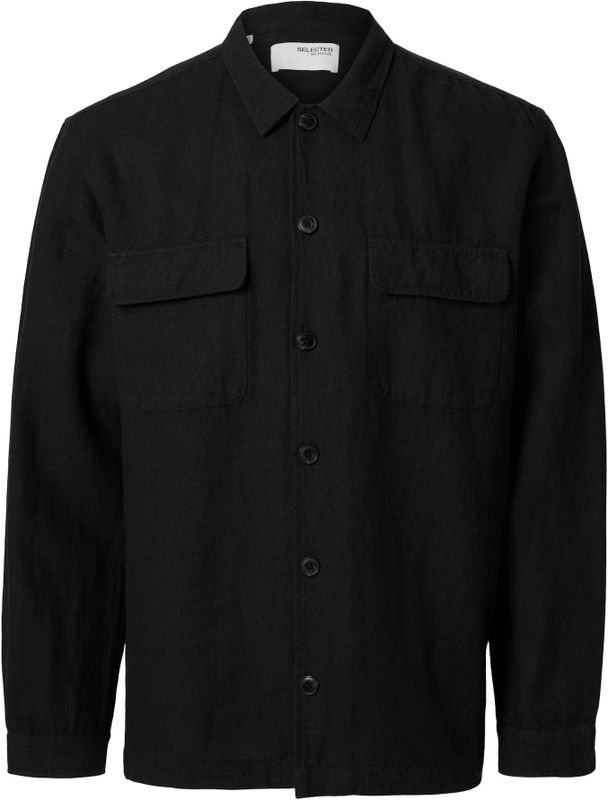 SELECTED HOMME - Slh-Leroy Sun Overshirt - Heren - Zwart - 1 Stuk