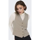 Only - Onliris-hattie - Gilet - Taupe Grijs Gemêleerd - Dames