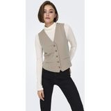 Only - Onliris-hattie - Gilet - Taupe Grijs Gemêleerd - Dames