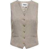 Only - Onliris-hattie - Gilet - Taupe Grijs Gemêleerd - Dames