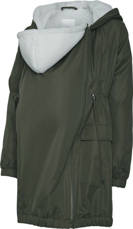 Jas - Capuchon - Zwart - Gerecycled Polyester - 3-in-1 Voor Zwangerschap