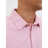 Overhemd - Blauw - Katoen/Linnen - Comfort Fit