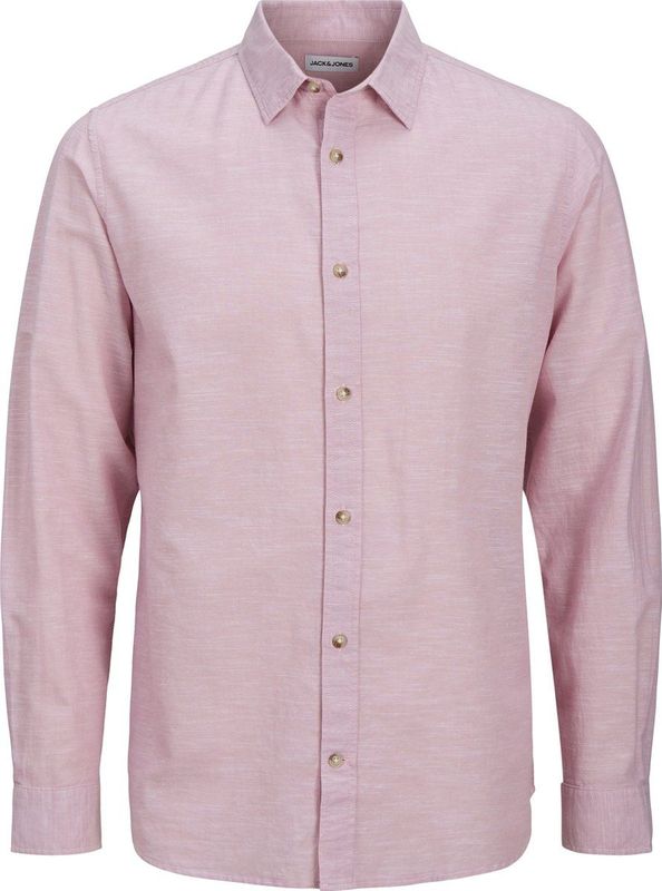 Overhemd - Blauw - Katoen/Linnen - Comfort Fit