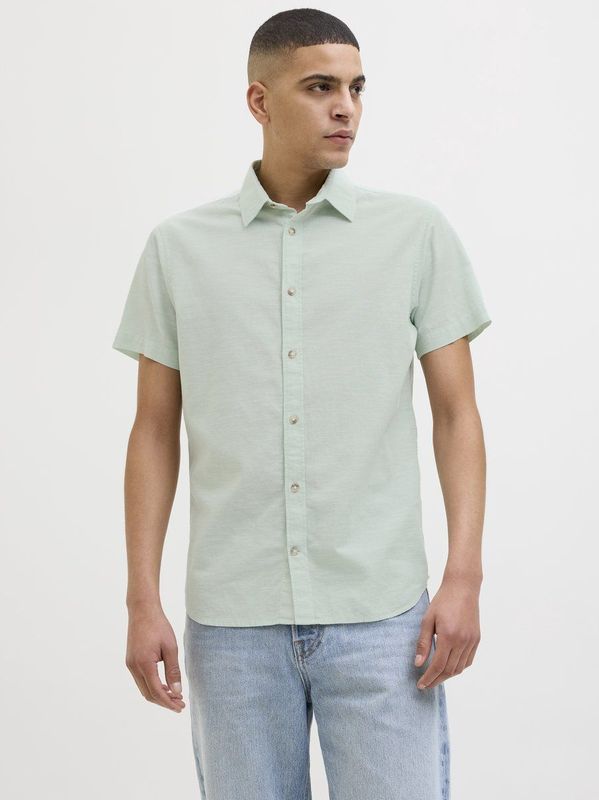 Jack & Jones - Overhemd - Iceberg Green - Katoenmix - Regular Fit