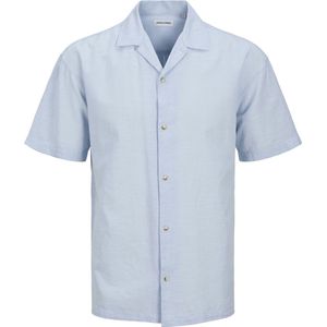 Overhemd - Chambray Blue - Knoopsluiting - Resortkraag - Korte Mouwen