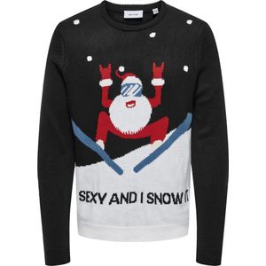 Only & Sons Trui 'ONSXMAS'  lichtblauw / rood / zwart / wit