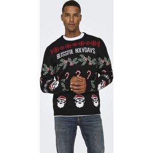 Only & Sons Onsxmas Reg 5 Allover Crew Knit Heren Trui
