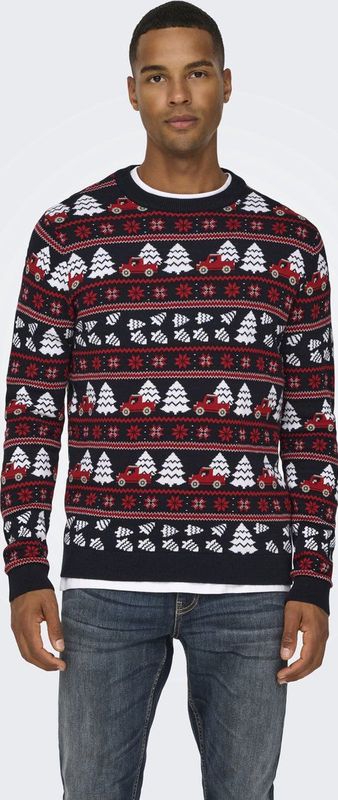 Onsxmas - Gebreide Pullover - Ronde Hals - Lange Mouwen - Regular Fit