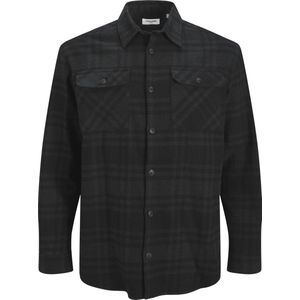 Jack&Jones - Overshirt - Zwart Geruit - Katoen - Met Borstzakken