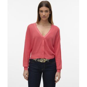 Vero Moda Koraal Rood T-shirt Met Lange Mouwen