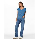 Pieces Pcbillo Tee Lurex Stripes Noos Bc, azuurblauw, M