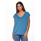 Pieces Pcbillo Tee Lurex Stripes Noos Bc, azuurblauw, M