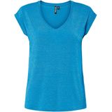 Pieces Pcbillo Tee Lurex Stripes Noos Bc, azuurblauw, M