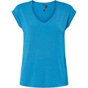 Pieces Pcbillo Tee Lurex Stripes Noos Bc, azuurblauw, M