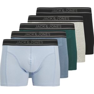 Jack & Jones - Kyle Solid Trunk - Boxershorts - Lichtblauw - Blauw - Donkerblauw/Groen - Lichtgrijs - Zwart - 5-pack