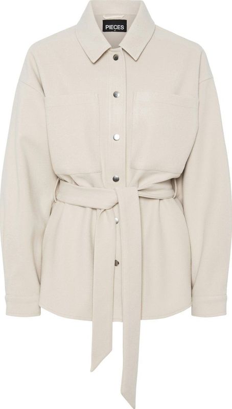 Shacket - V-hals - Knoopsluiting - 50% Gerecycled Polyester - Zwart