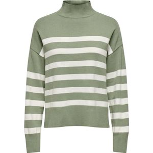 Only Trui Onlbari Highneck Knt 15283109 Hedge Green/cloud Dance Dames
