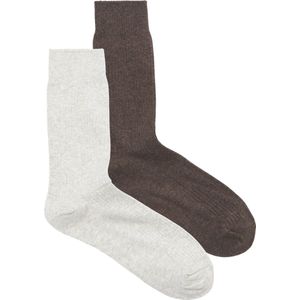 Huispakken - Light Grey Melange - Katoenmix - 2 Paar