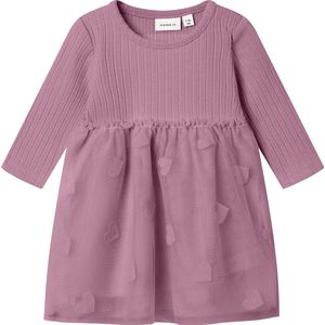 Jurk - NAJAS - Effen - Katoen - Kort/Mini - Normale Pasvorm - Lange Mouw