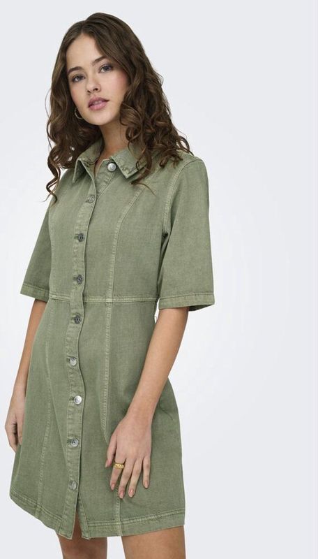 ONLY - ONLSILLA 2/4 SHORT BUTTON DRESS CC PNT - Meisjes - Mini jurken