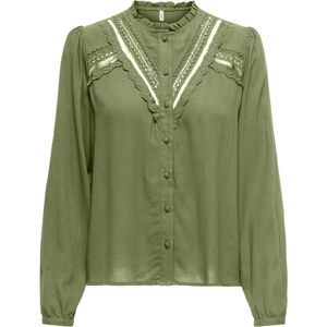 ONLY - Blouse - Groen - Viscose - Lange Mouwen