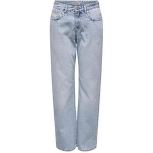 ONLY Onlella-riley Mw Straight Tai518 Dnmnoos Jeans voor dames, 1 stuk, Lichtblauw jeans
