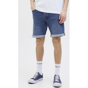 Bermuda's - Blue Denim - Riemlussen - Steekzakken - 1-knoopsmodel