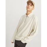 Jack & Jones - Jorrick Plisse - Sweatshirt - Brons - Met Ritssluiting