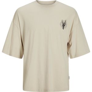 Jack Jones - Heren Tee SS Charge Oversize Fit Tee - Beige