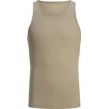 Jack & Jones - Rib - Tanktop - Beige - 95% Katoen, 5% Elastaan