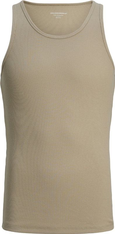Jack & Jones - Rib - Tanktop - Beige - 95% Katoen, 5% Elastaan