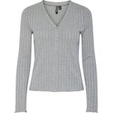 pieces - PCIRIS - Cardigan - Ultimate Grey - Knoopsluiting - V-hals