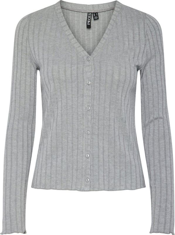pieces - PCIRIS - Cardigan - Ultimate Grey - Knoopsluiting - V-hals