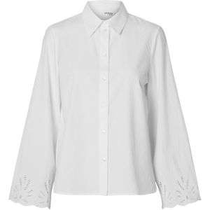 Broderie Anglaise Overhemd Met Lange Mouwen