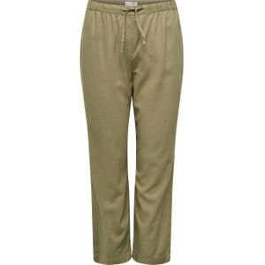 ONLY CARMAKOMA - Linnen High Waist Straight Broek - Kaki
