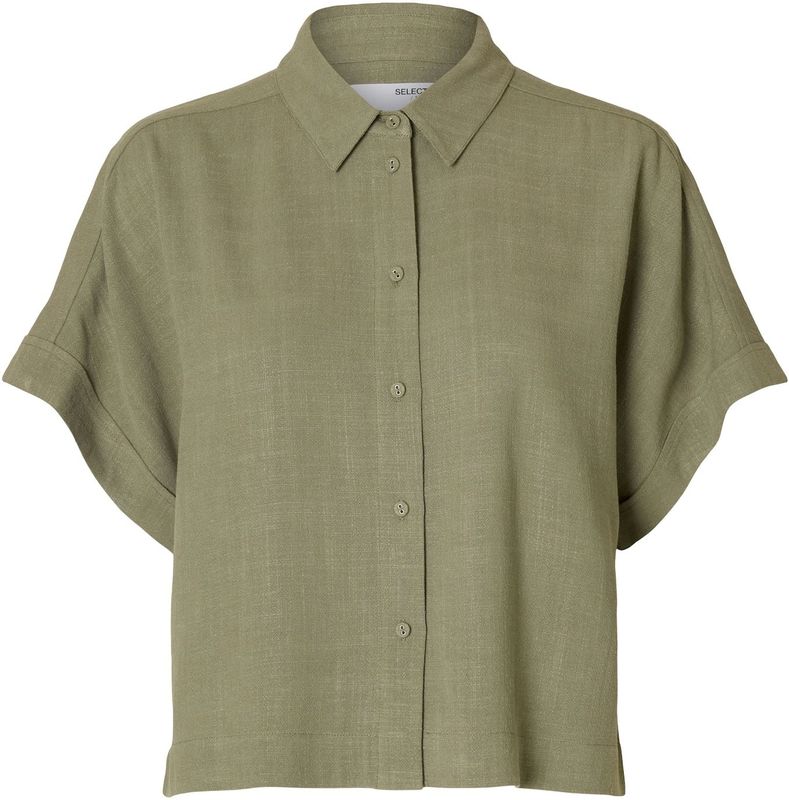 Selected Femme Blouse Korte Mouw - Groen