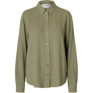 SELECTED - SLFViva - Blouse - Olijfgroen - Lange Mouw