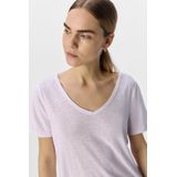 Object - Objthea Re V-neck Top - T-shirt - Wit - 50% Linnen 50% Polyester
