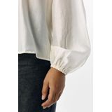 Blouse - V-hals - Lange Mouwen - Ballonmouwen - Losse Pasvorm - Groen - TENCEL™