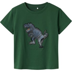 Name It - Nmmbrett Nreg Ss Top - T-shirt - Emerald Groen - Normale Pasvorm, Ronde Hals, Korte Mouwen