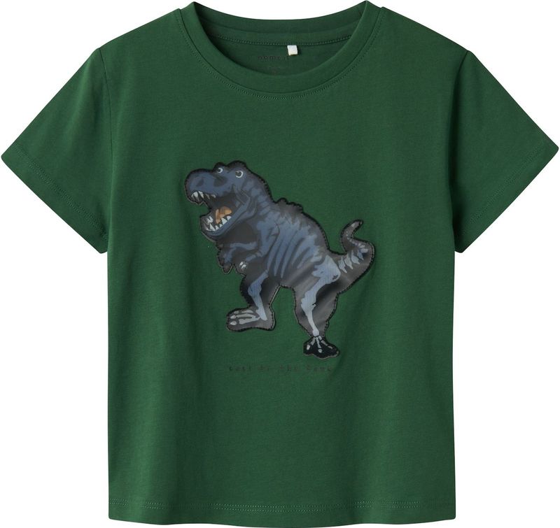 Name It - Nmmbrett Nreg Ss Top - T-shirt - Emerald Groen - Normale Pasvorm, Ronde Hals, Korte Mouwen
